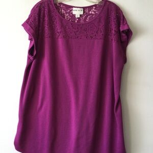 Ava & Viv Women's Purple Lace Top